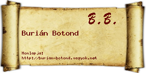 Burián Botond névjegykártya